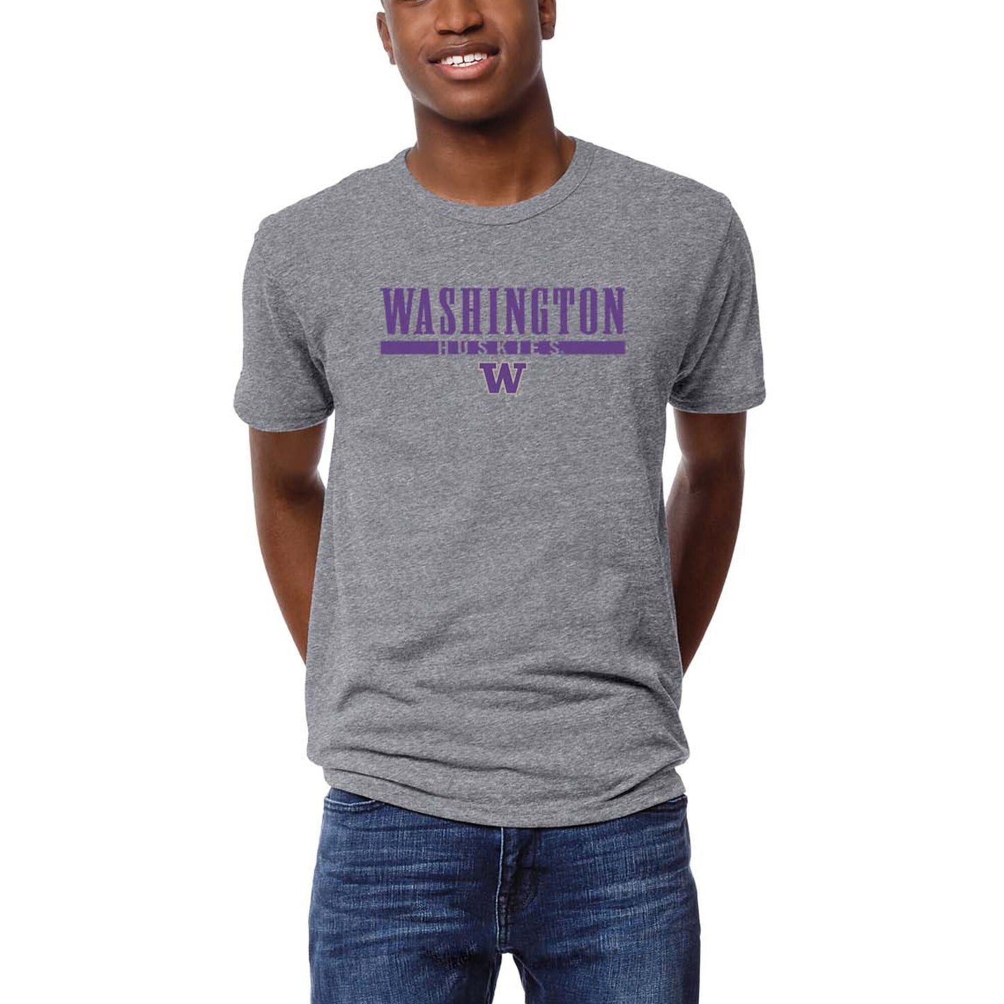 Men's League Collegiate Wear Heather Gray Washington Huskies Victory Falls Tri-Blend T-Shirt