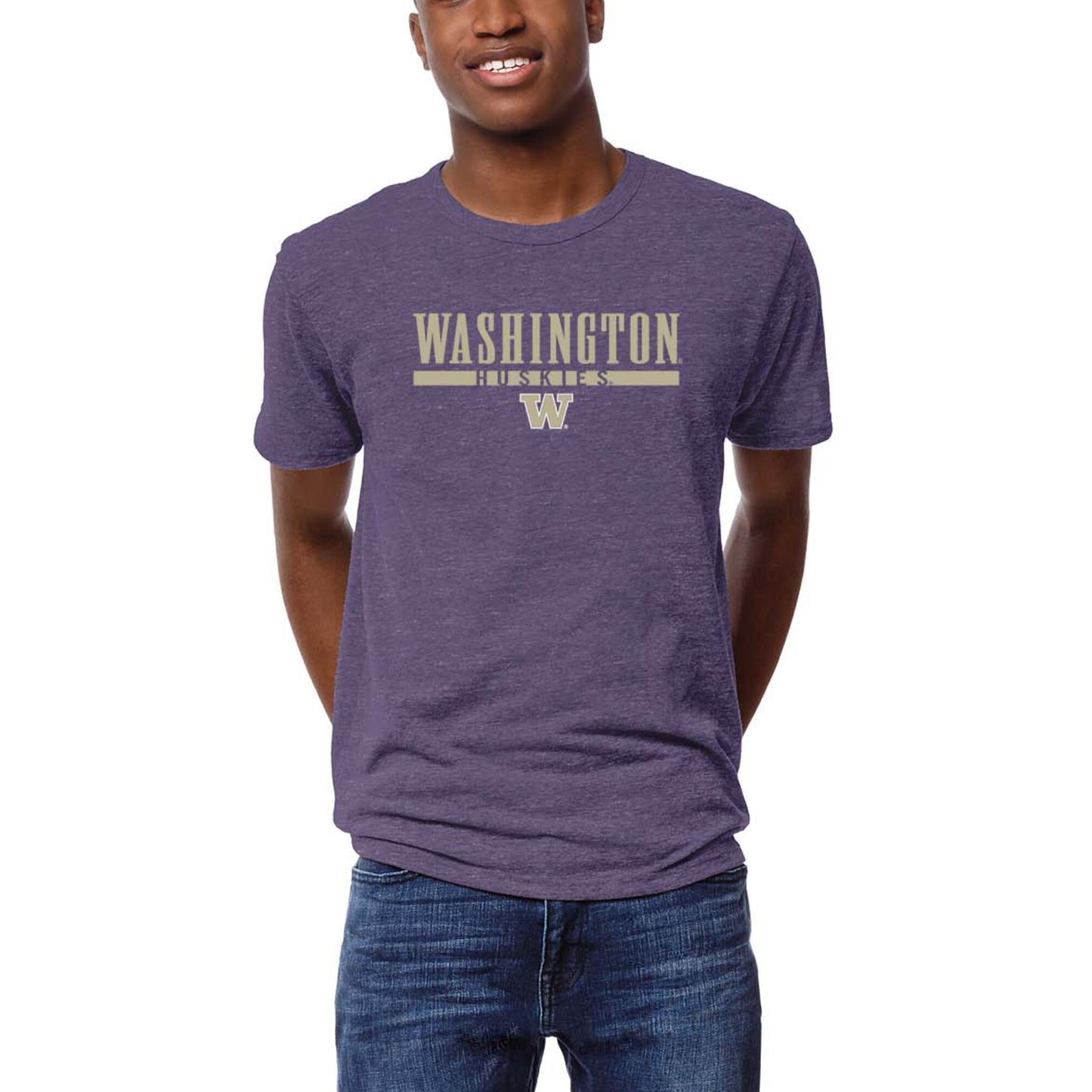 Men's League Collegiate Wear Heather Purple Washington Huskies Victory Falls Tri-Blend T-Shirt