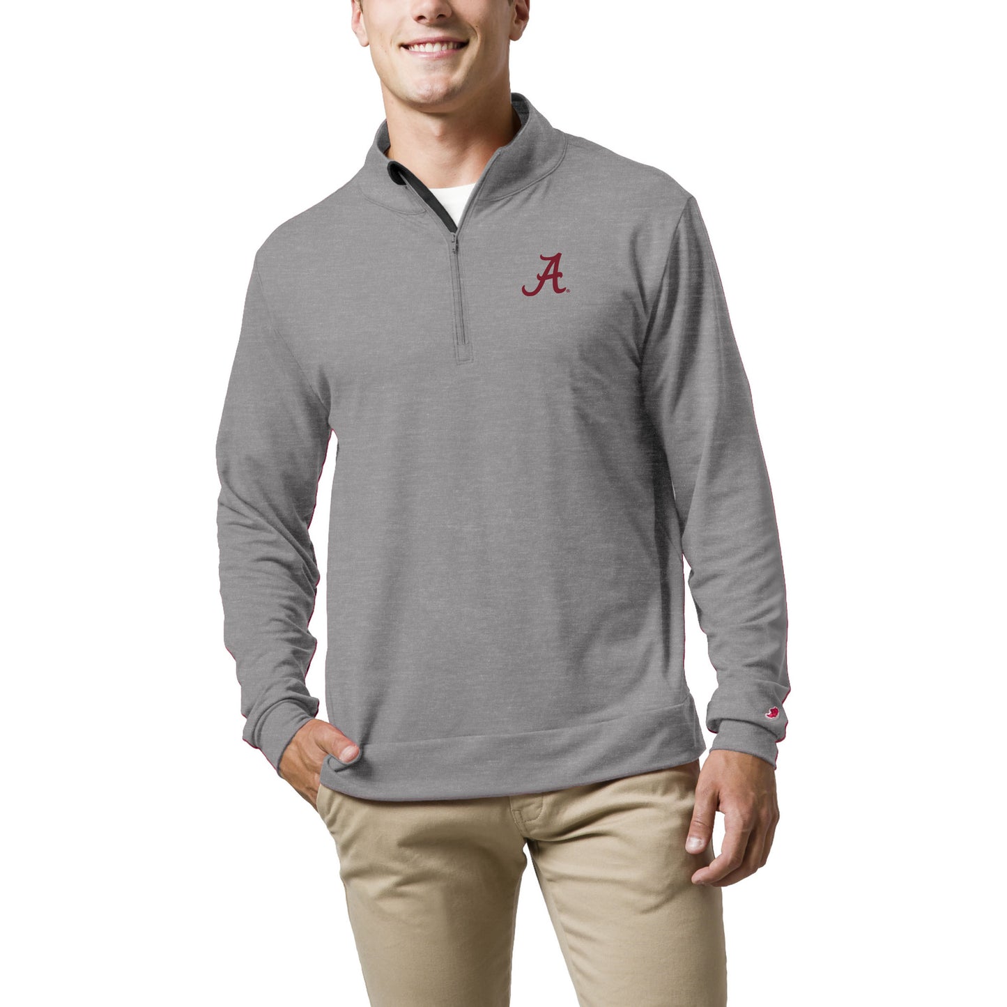 Men's League Collegiate Wear Gray Alabama Crimson Tide All Day Quarter-Zip Pullover Top