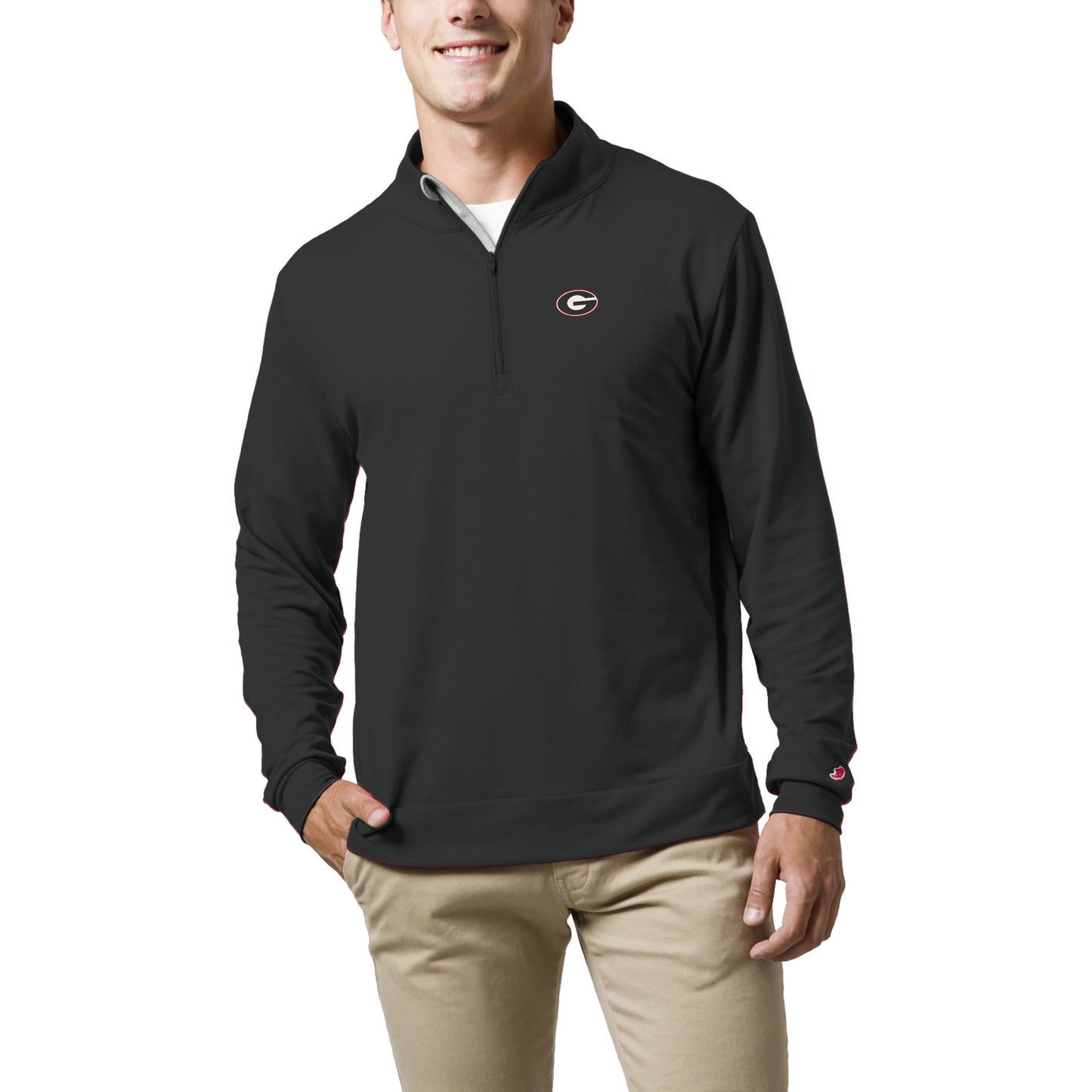 Men's League Collegiate Wear Black Georgia Bulldogs All Day Quarter-Zip Pullover Top