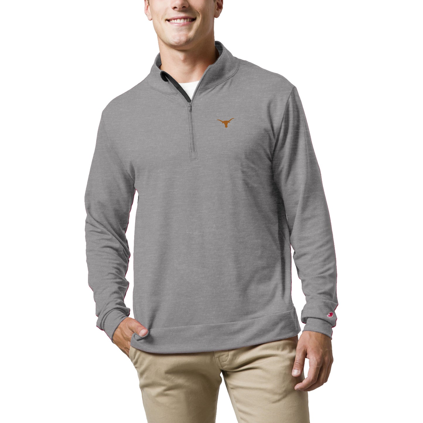 Men's League Collegiate Wear Gray Texas Longhorns All Day Quarter-Zip Pullover Top