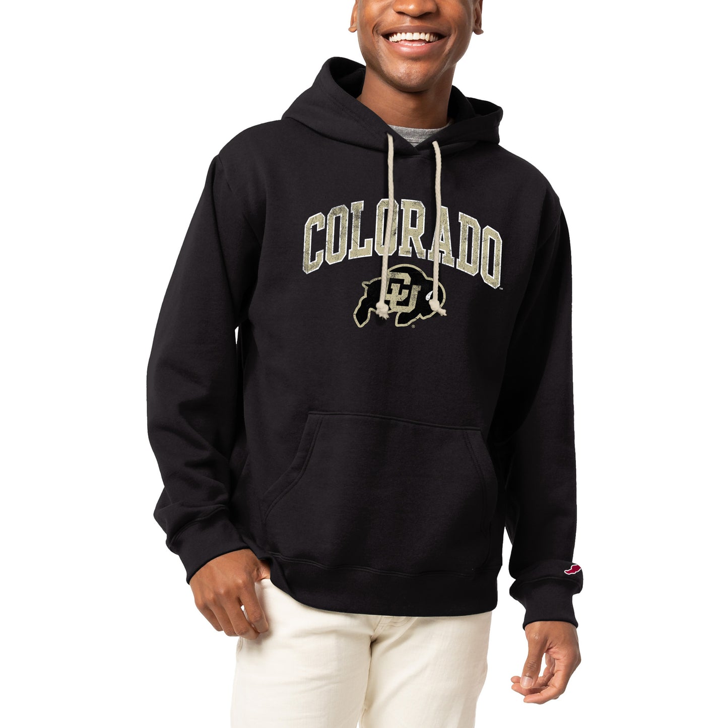 Men's League Collegiate Wear Black Colorado Buffaloes Essential Fleece Pullover Hoodie