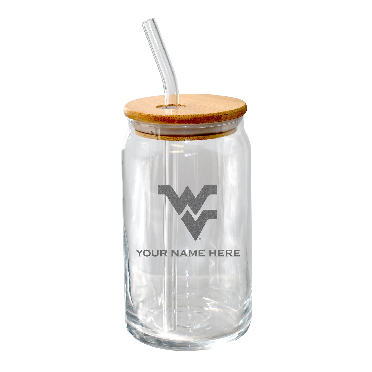 The Memory Company West Virginia Mountaineers Etched 16oz. Personalized Glass Tumbler