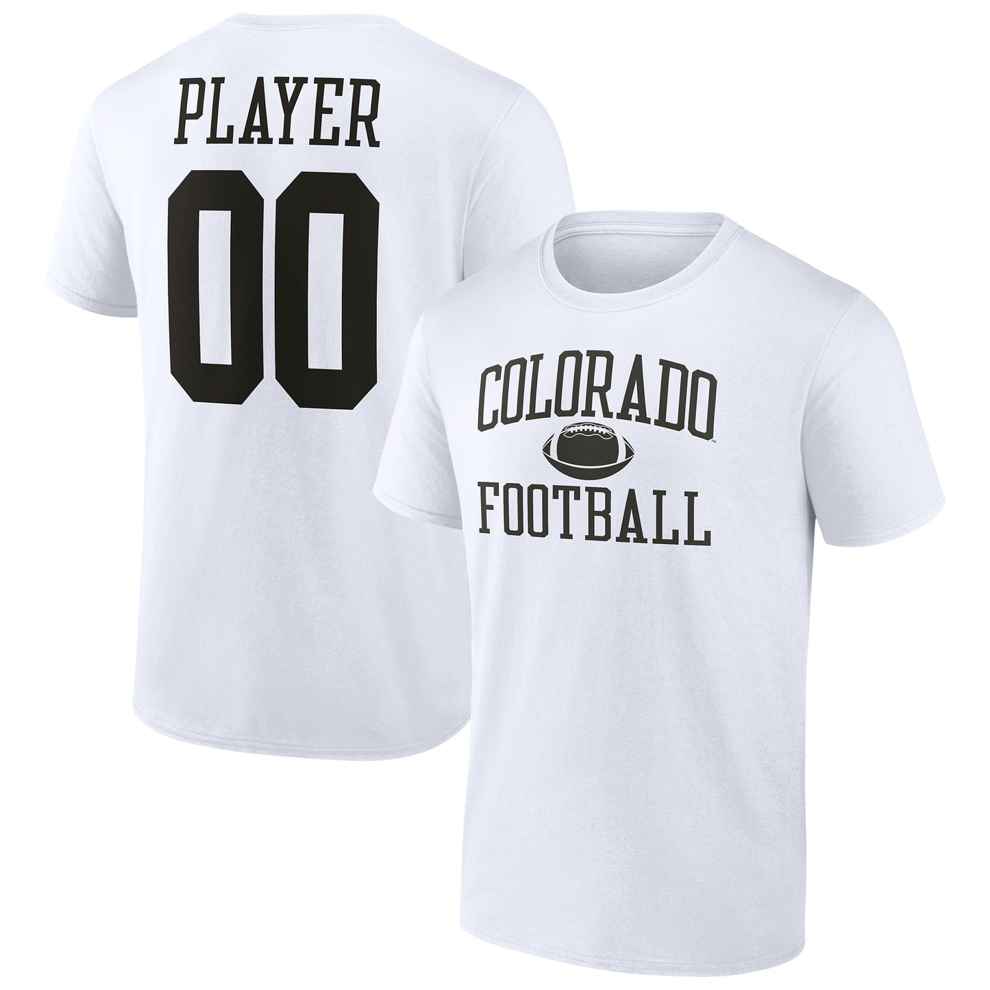 Men's White Colorado Buffaloes Football Pick-A-Player NIL Gameday Tradition T-Shirt