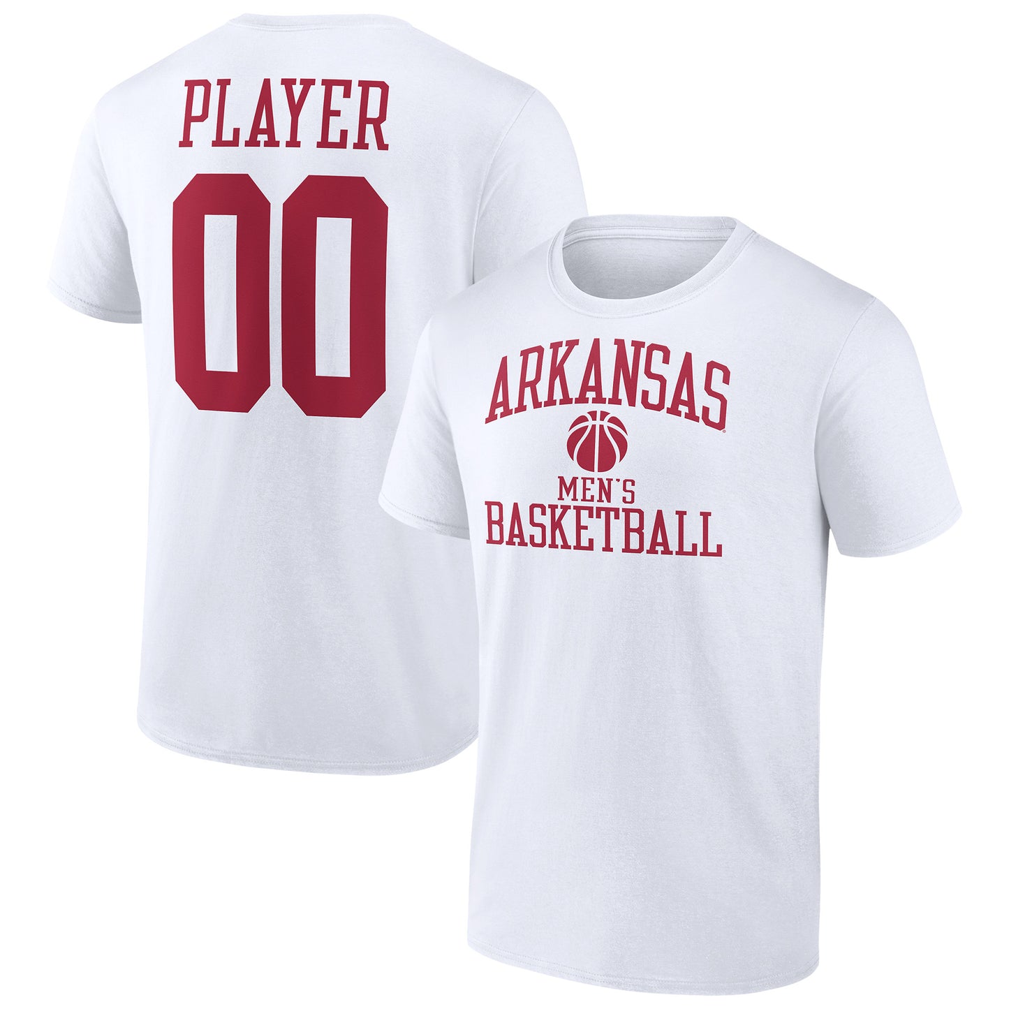 Men's White Arkansas Razorbacks Men's Basketball Pick-A-Player NIL Gameday Tradition T-Shirt