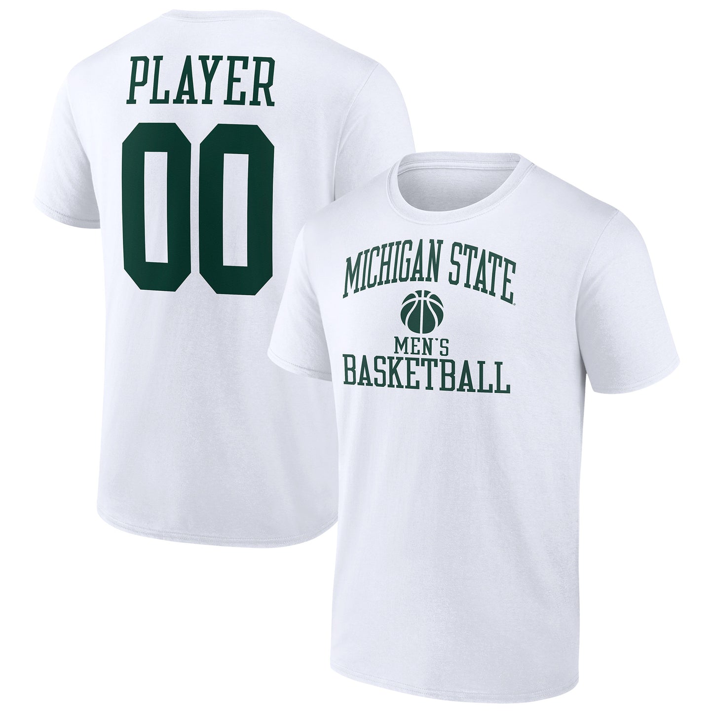 Men's White Michigan State Spartans Men's Basketball Pick-A-Player NIL Gameday Tradition T-Shirt