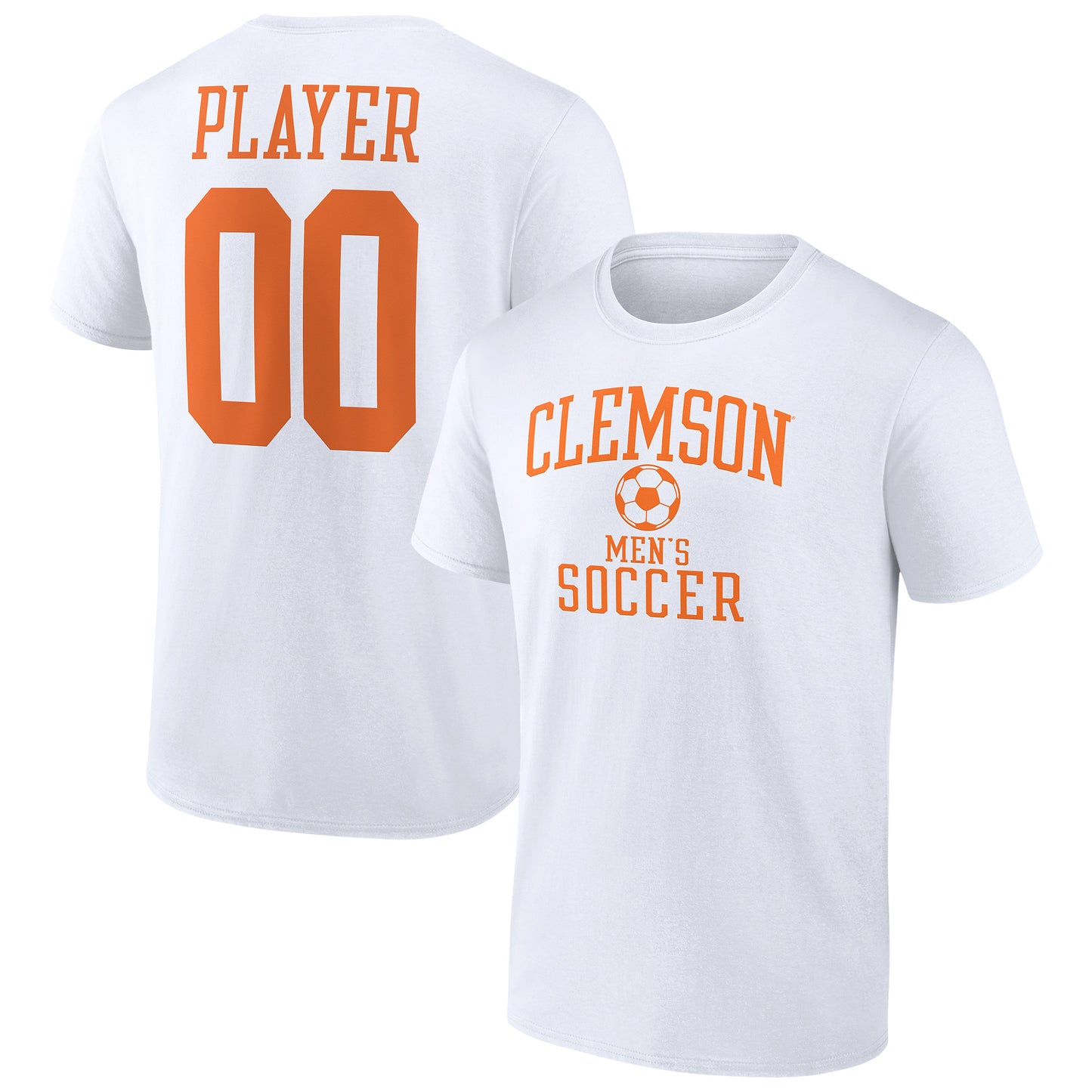 Men's White Clemson Tigers Men's Soccer Pick-A-Player NIL Gameday Tradition T-Shirt