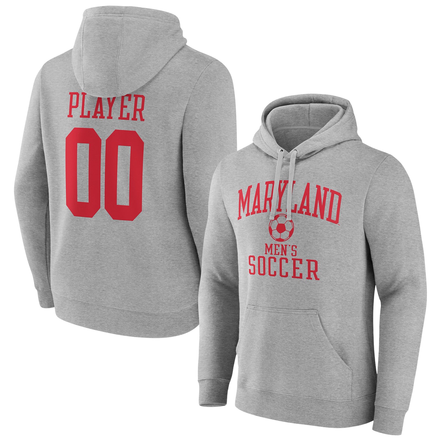 Men's Gray Maryland Terrapins Men's Soccer Pick-A-Player NIL Gameday Tradition Pullover Hoodie