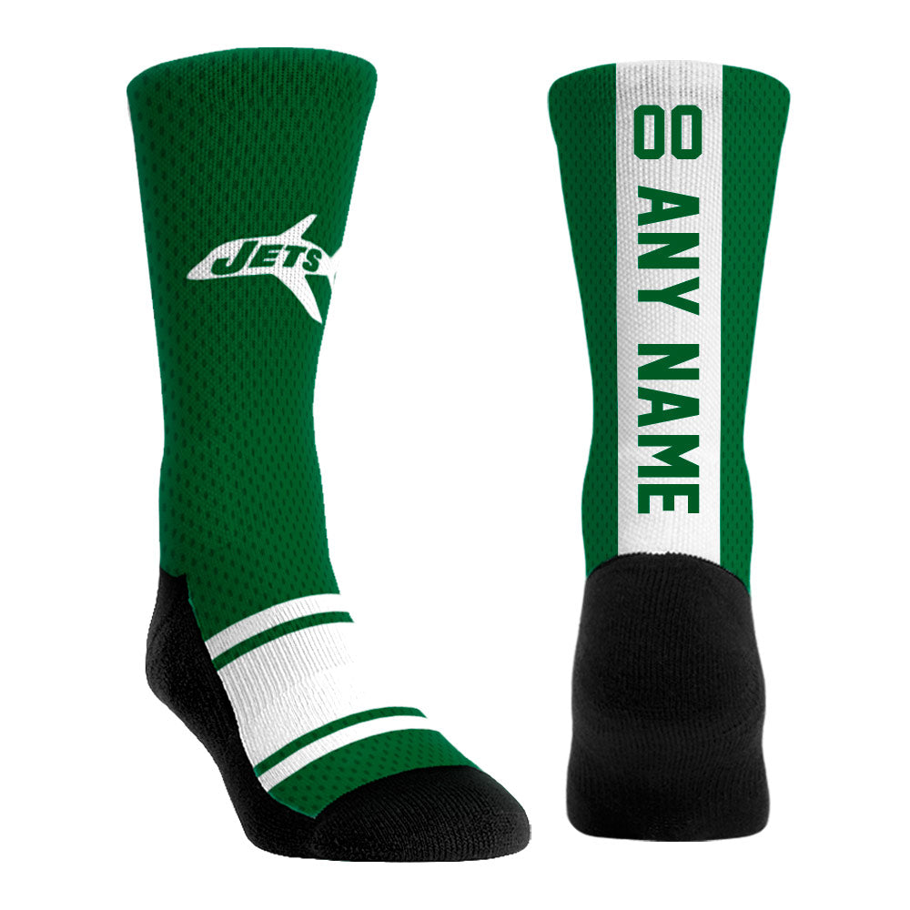 Youth Rock Em Socks Kelly Green New York Jets Throwback Jersey Custom Crew Socks