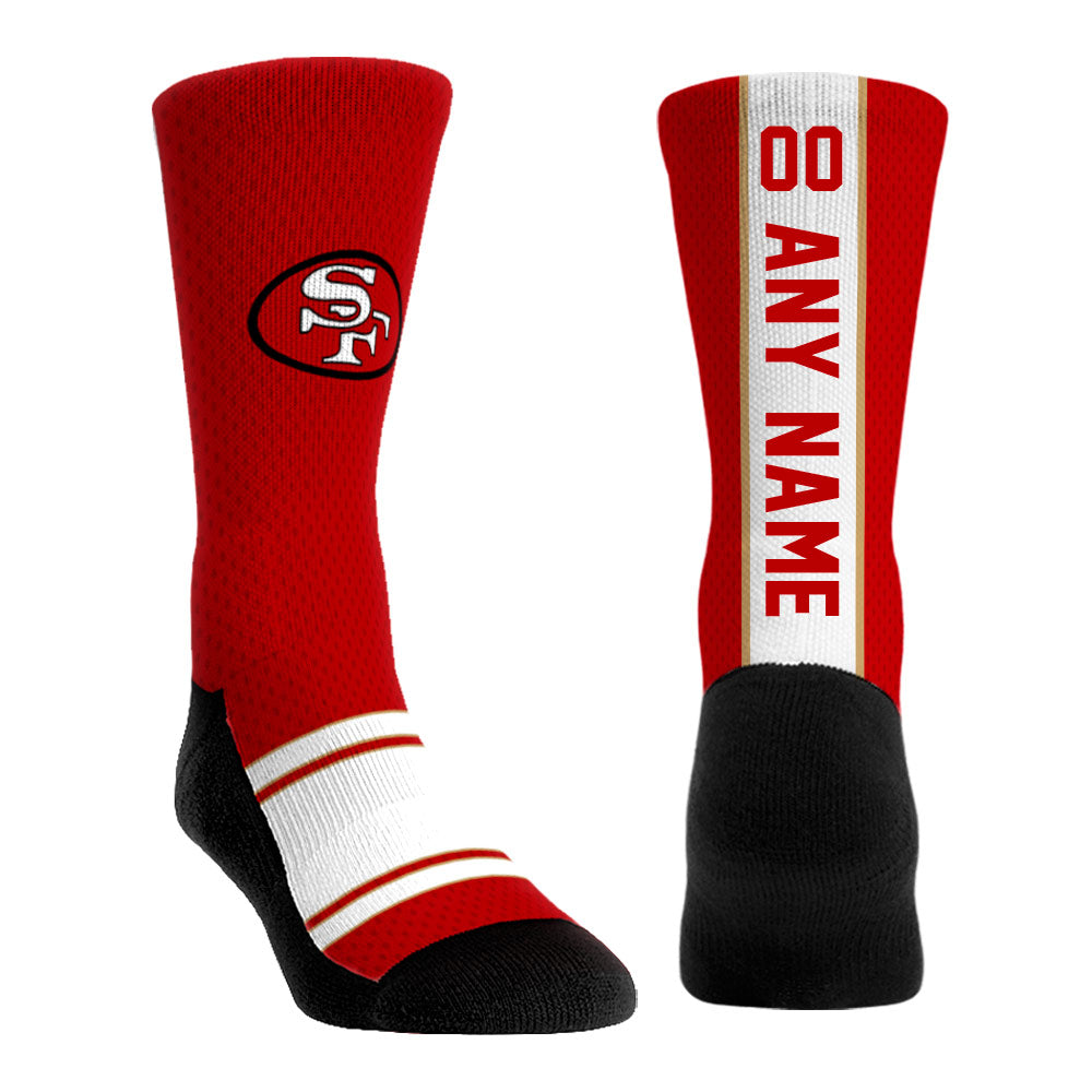 Youth Rock Em Socks Scarlet San Francisco 49ers Throwback Jersey Custom Crew Socks