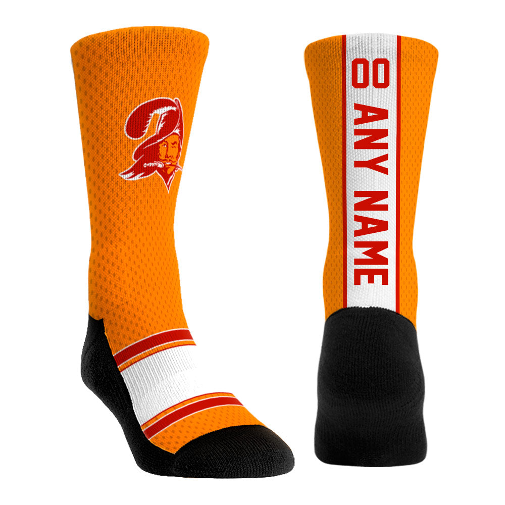 Youth Rock Em Socks Orange Tampa Bay Buccaneers Throwback Jersey Custom Crew Socks