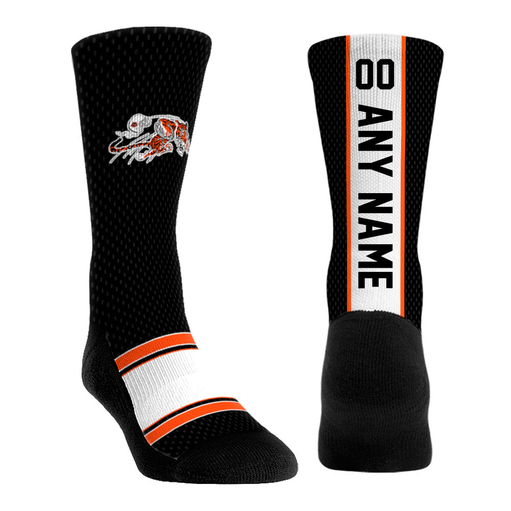 Unisex Rock Em Socks Black Cincinnati Bengals Throwback Jersey Custom Crew Socks