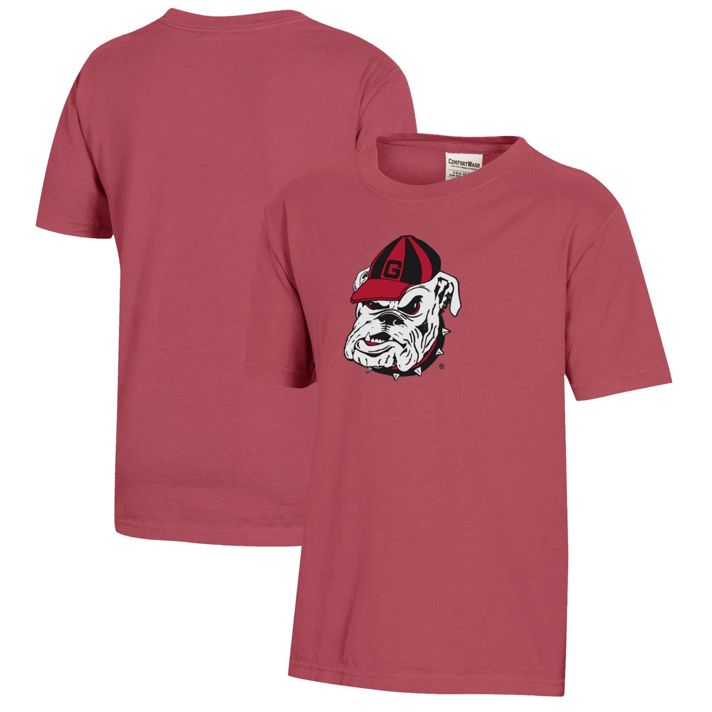 Youth Red Georgia Bulldogs Logo Comfort Wash T-Shirt