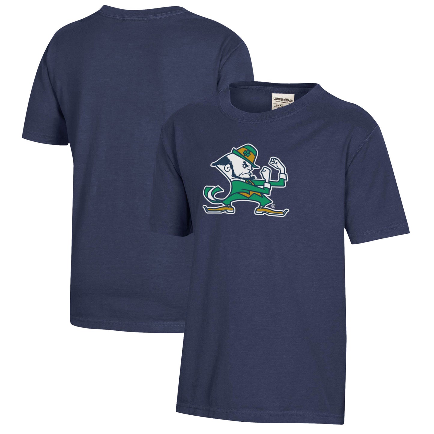 Youth Heather Navy Notre Dame Fighting Irish Logo Comfort Wash T-Shirt