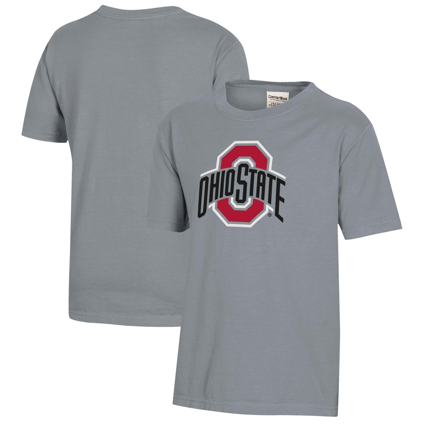 Youth Gray Ohio State Buckeyes Logo Comfort Wash T-Shirt