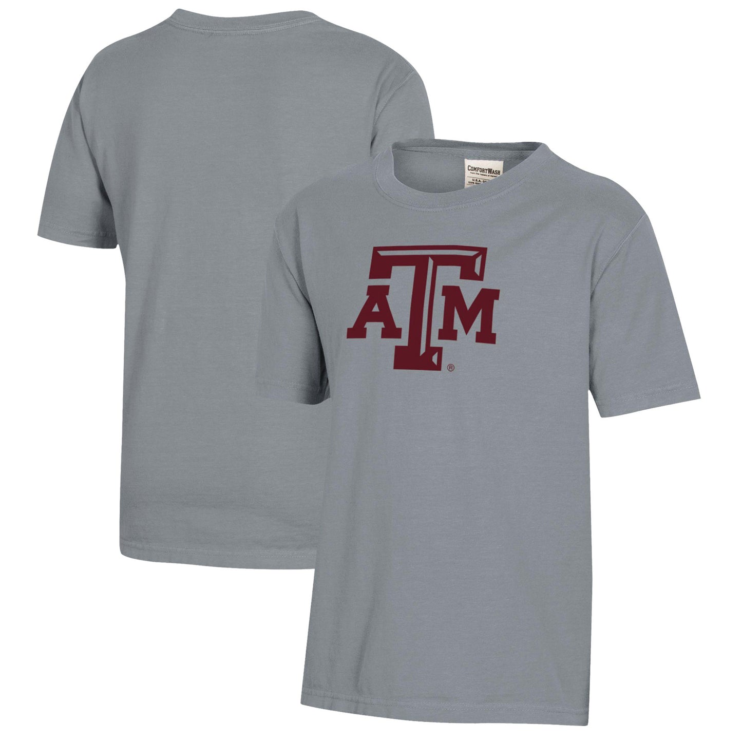 Youth Gray Texas A&M Aggies Logo Comfort Wash T-Shirt