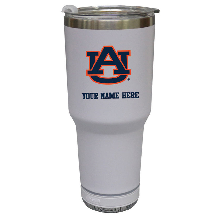 The Memory Company White Auburn Tigers Personalized 30oz. Stainless Steel Bluetooth Tumbler