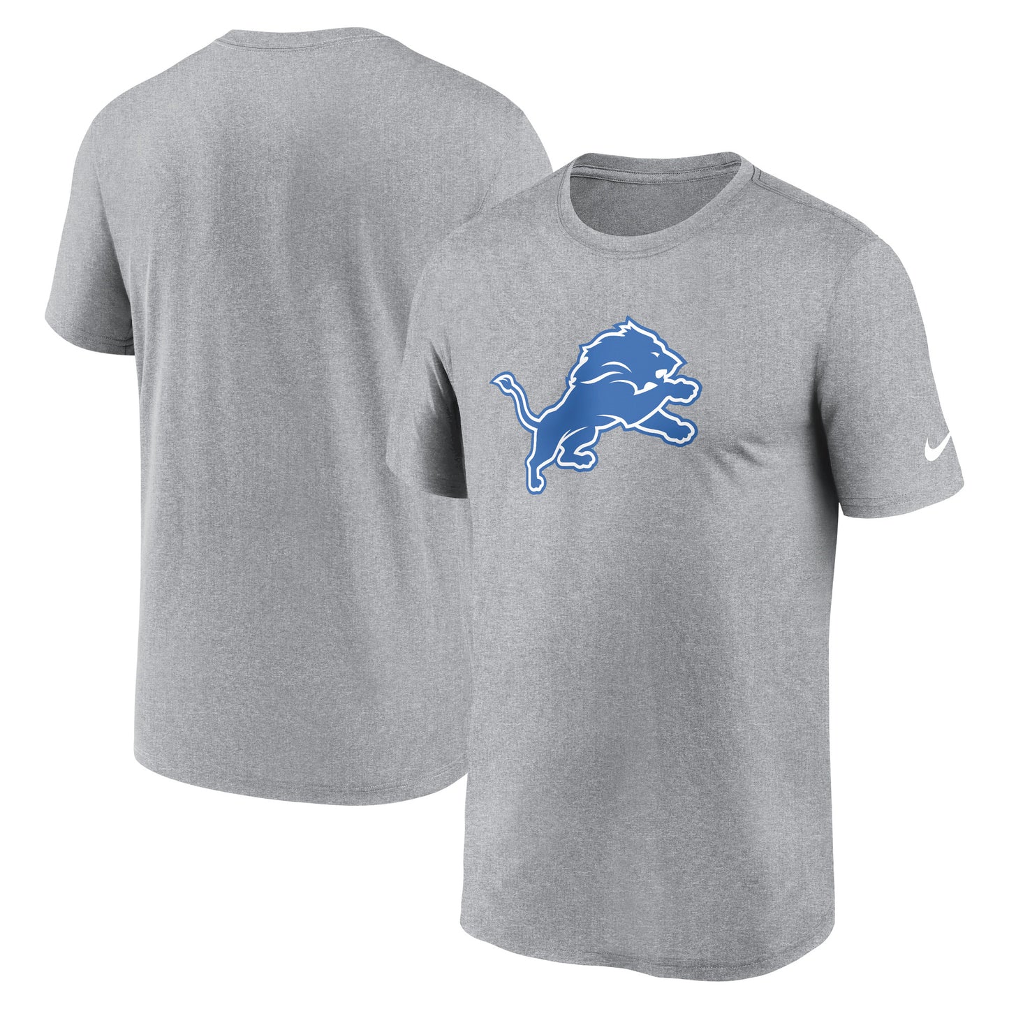 Men's Nike Heather Gray Detroit Lions Legend Logo Performance T-Shirt