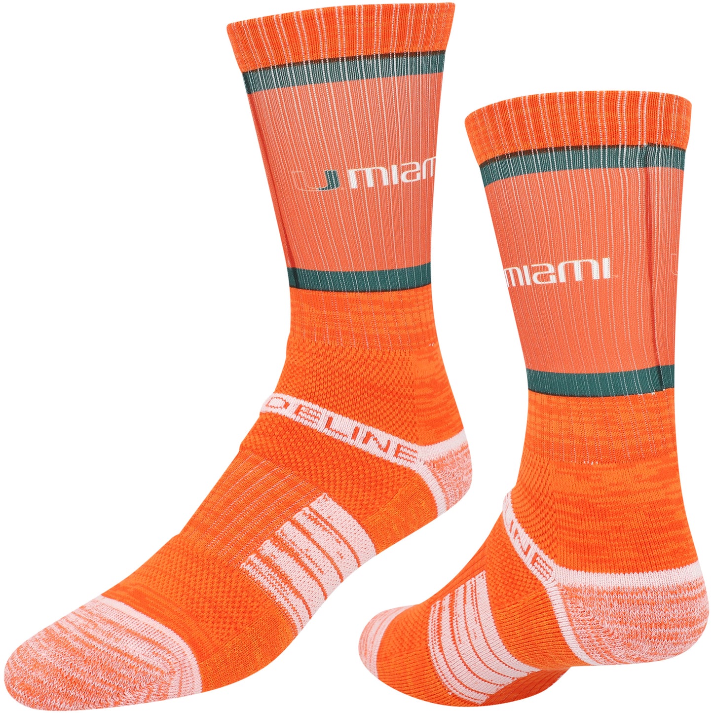 Unisex Strideline Miami Hurricanes Premium Fashion Crew Socks