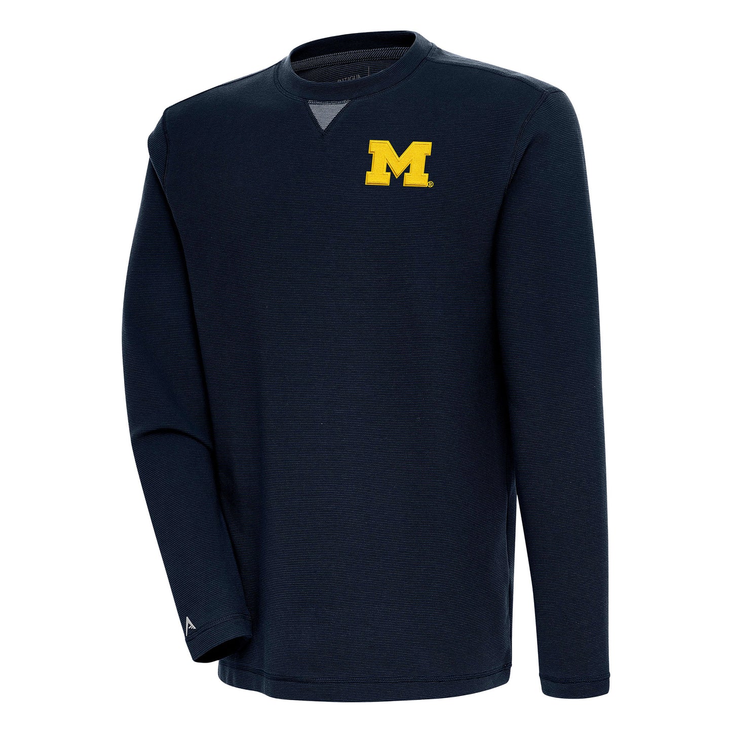 Men's Antigua Navy Michigan Wolverines Flier Bunker Pullover Sweatshirt