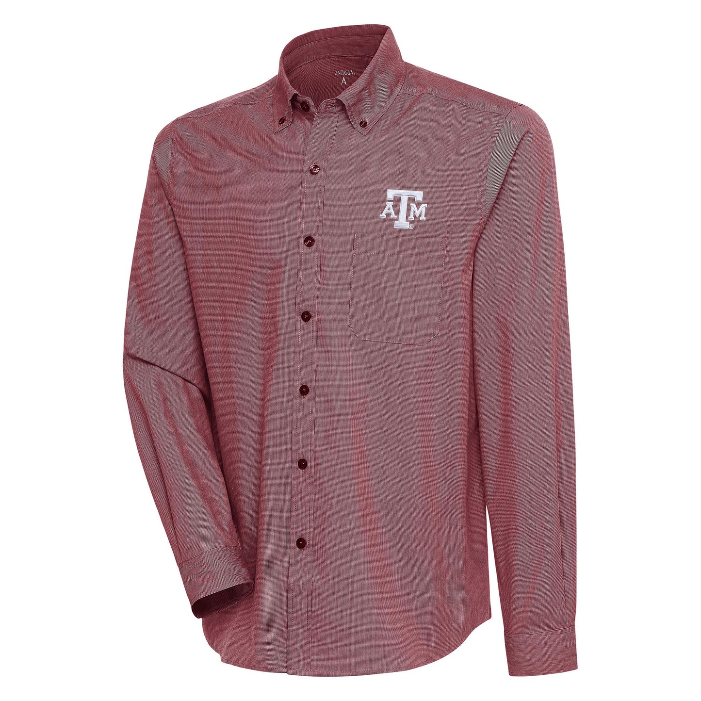 Men's Antigua Maroon/White Texas A&M Aggies Compression Long Sleeve Button-Down Shirt