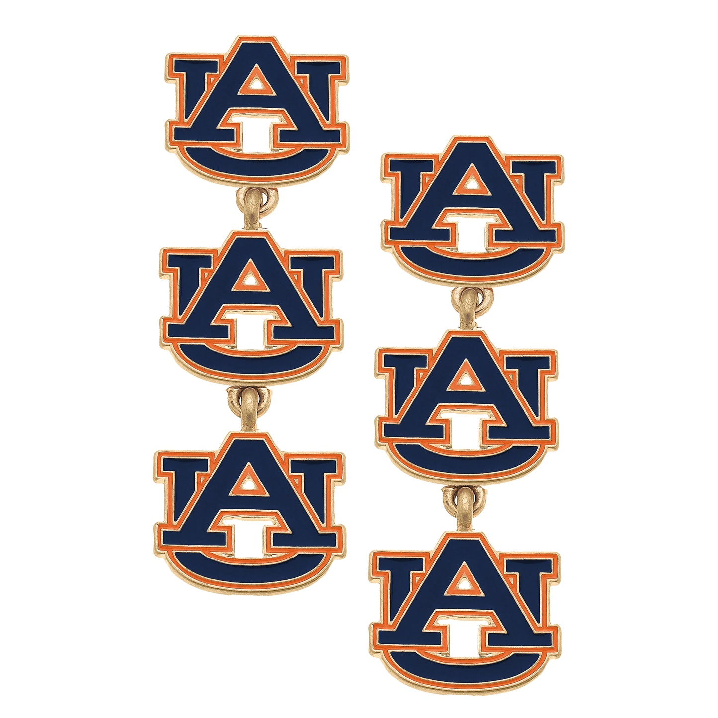 Women's Auburn Tigers Triple Drop Enamel Earrings