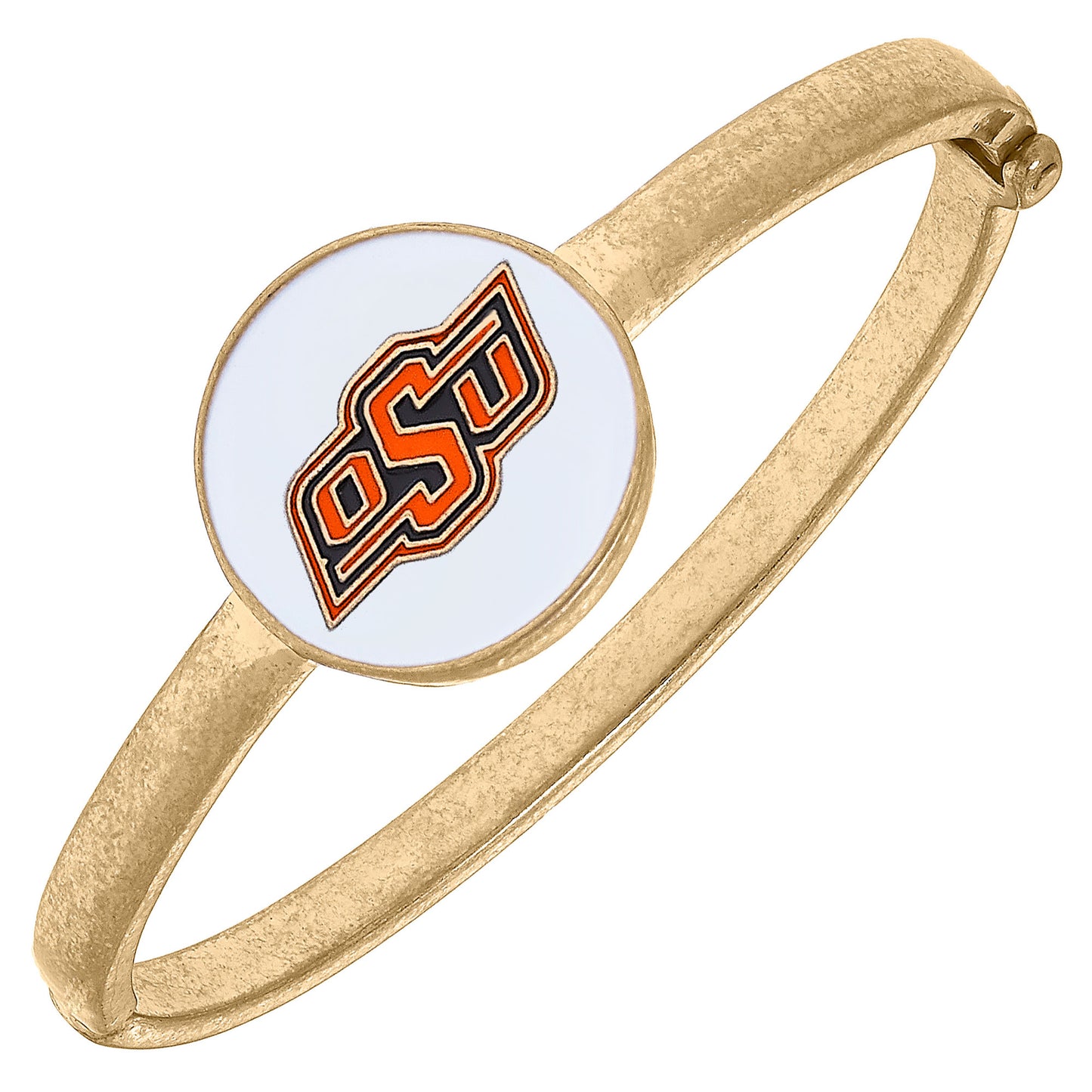 Women's CANVAS Style Oklahoma State Cowboys Enamel Statement Hinge Bangle