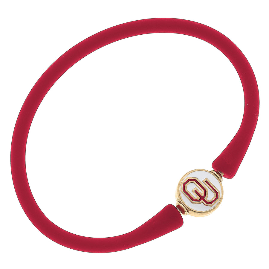 Women's Oklahoma Sooners Enamel Silicone Bali Bracelet