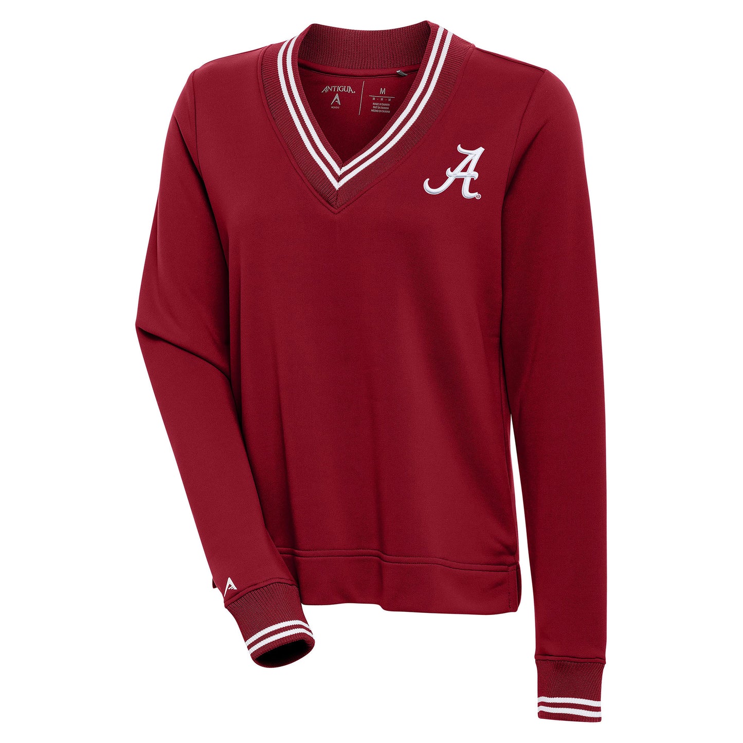 Women's Antigua Crimson Alabama Crimson Tide Parker V-Neck Pullover Sweatshirt