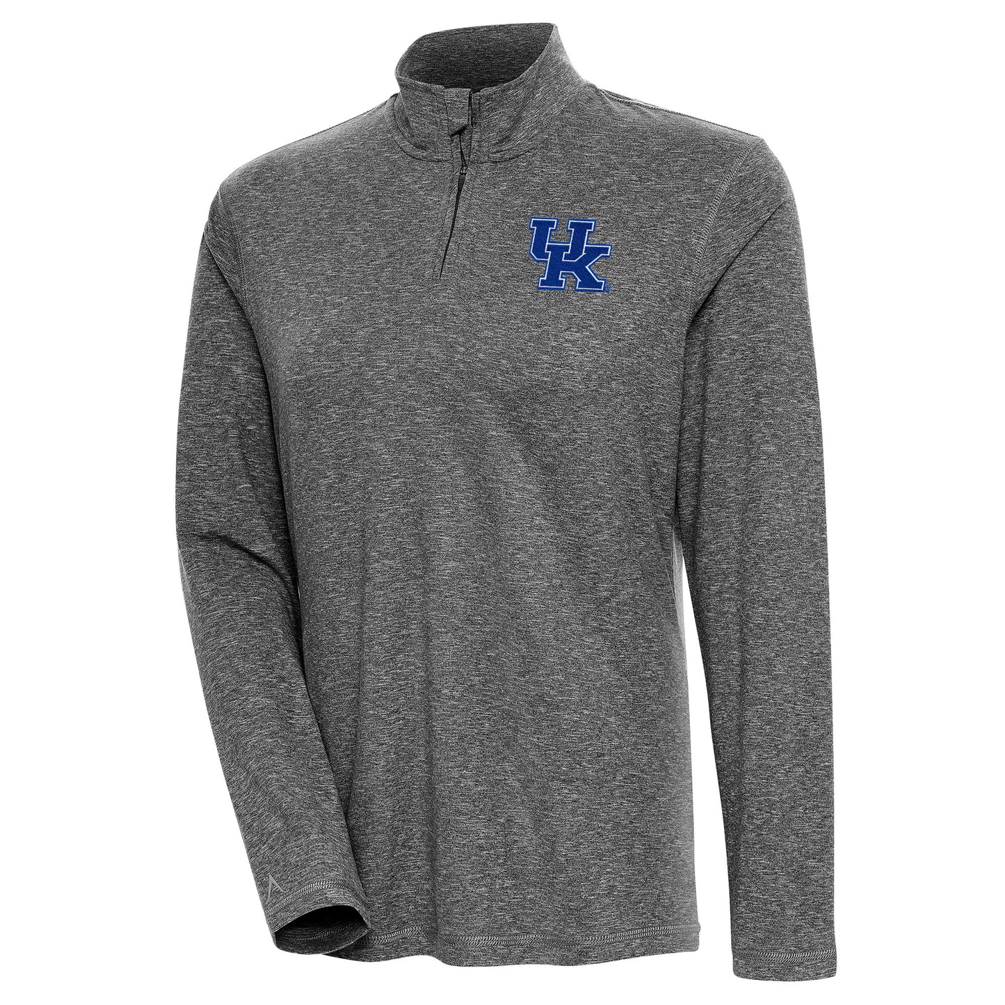 Women's Antigua Heather Black Kentucky Wildcats Confront Quarter-Zip Pullover Top