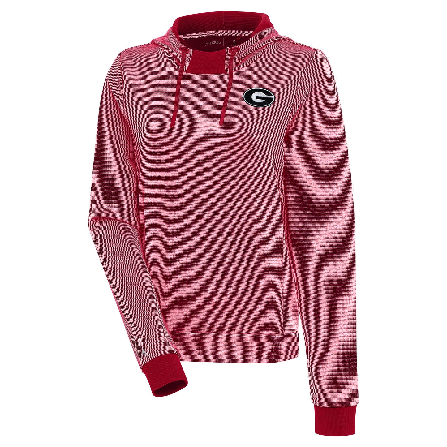 Women's Antigua Red/White Georgia Bulldogs Axe Bunker Tri-Blend Pullover Hoodie