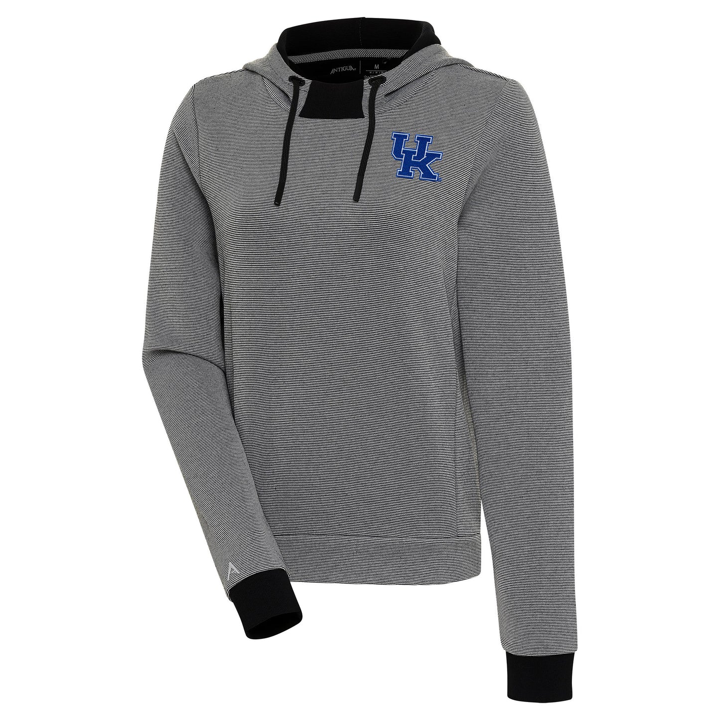 Women's Antigua Black/White Kentucky Wildcats Axe Bunker Tri-Blend Pullover Hoodie