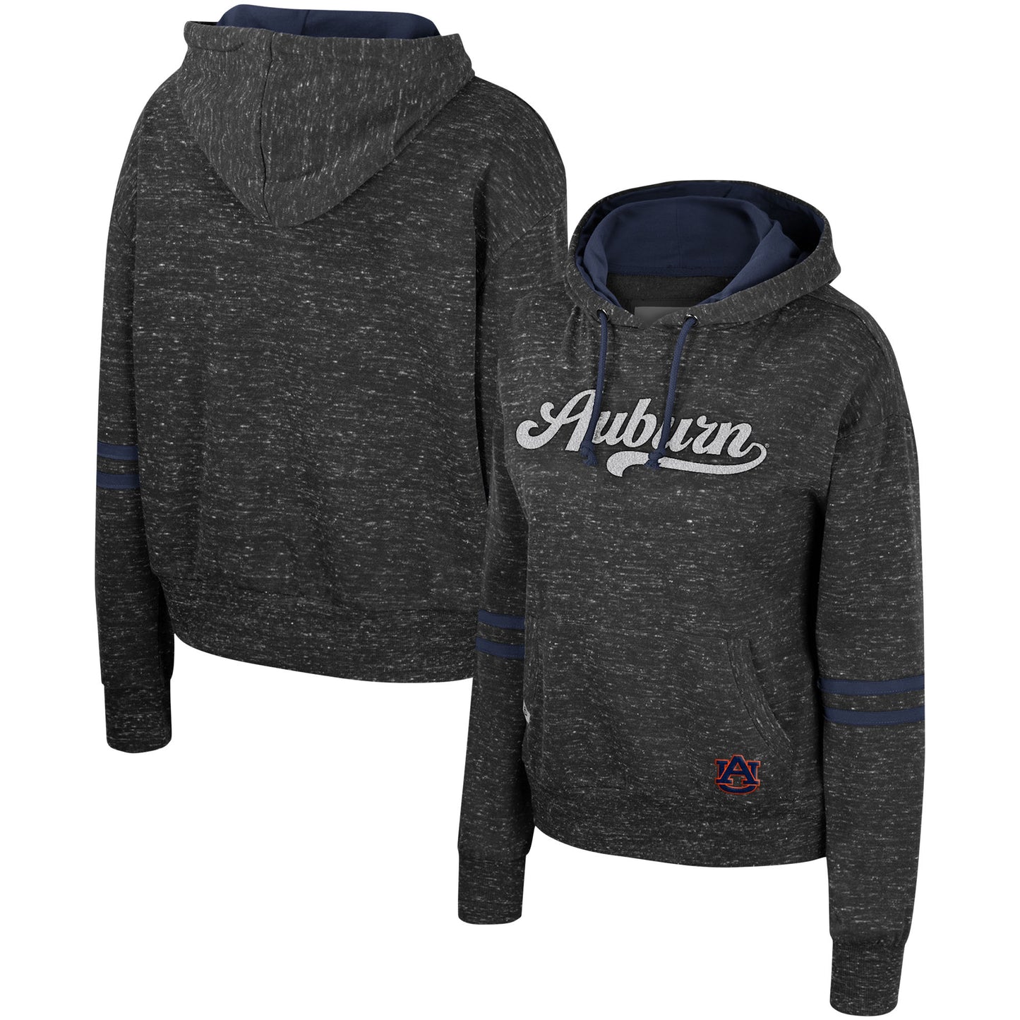 Women's Colosseum Charcoal Auburn Tigers Catherine Speckle Pullover Hoodie