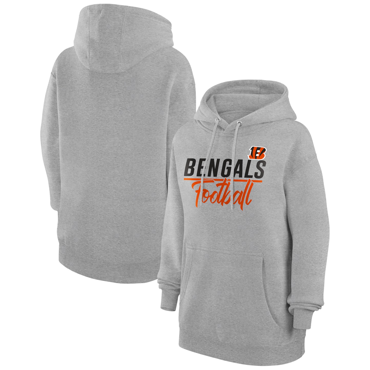 Women's G-III 4Her by Carl Banks Heather Gray Cincinnati Bengals Graphic Fleece Pullover Hoodie