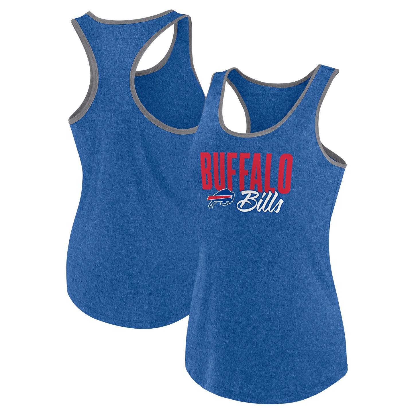 Women's Fanatics Heather Royal Buffalo Bills Fuel Racerback Tank Top