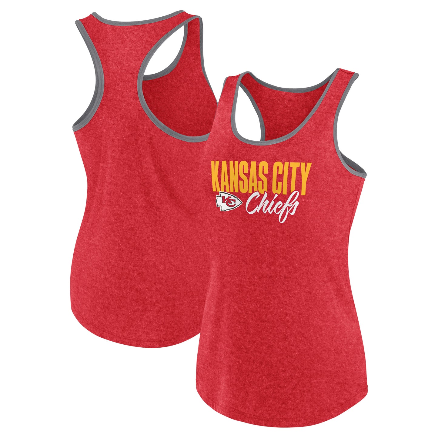 Women's Fanatics Heather Red Kansas City Chiefs Fuel Racerback Tank Top