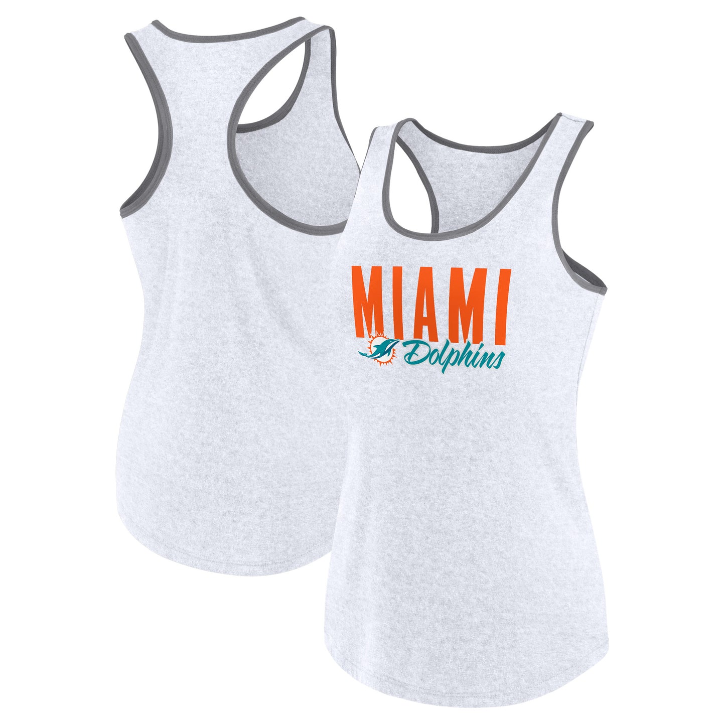 Women's Fanatics White Miami Dolphins Fuel Racerback Tank Top