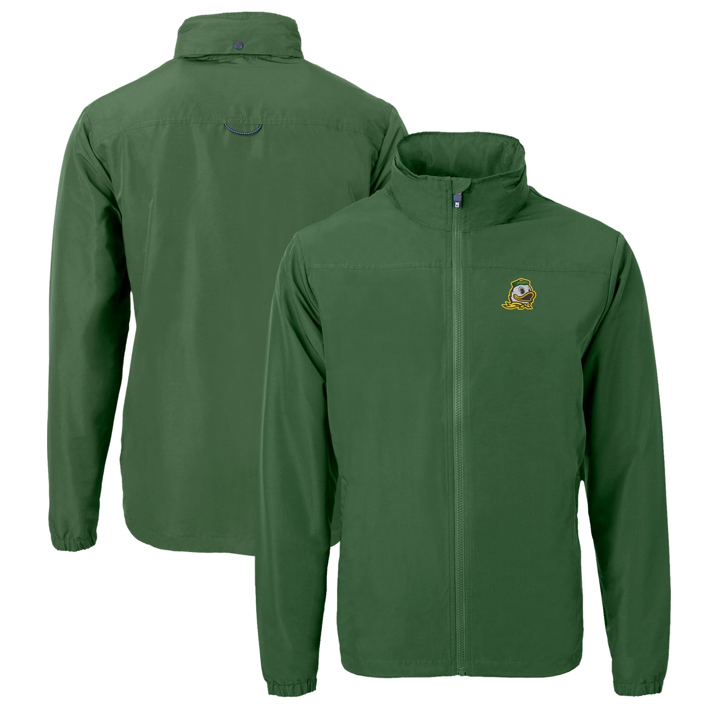 Men's Cutter & Buck Green Oregon Ducks Charter Eco Recycled Full-Zip Jacket