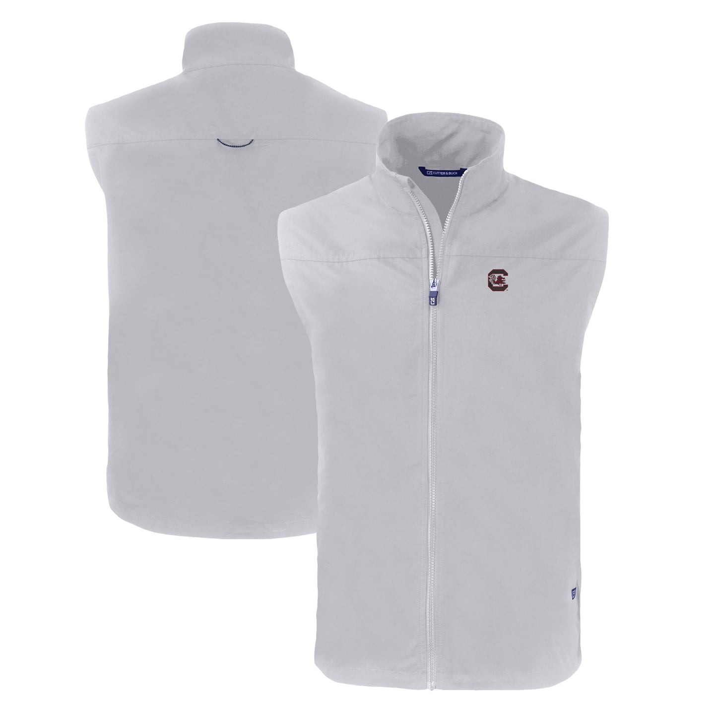 Men's Cutter & Buck Gray South Carolina Gamecocks Charter Eco Recycled Full-Zip Vest