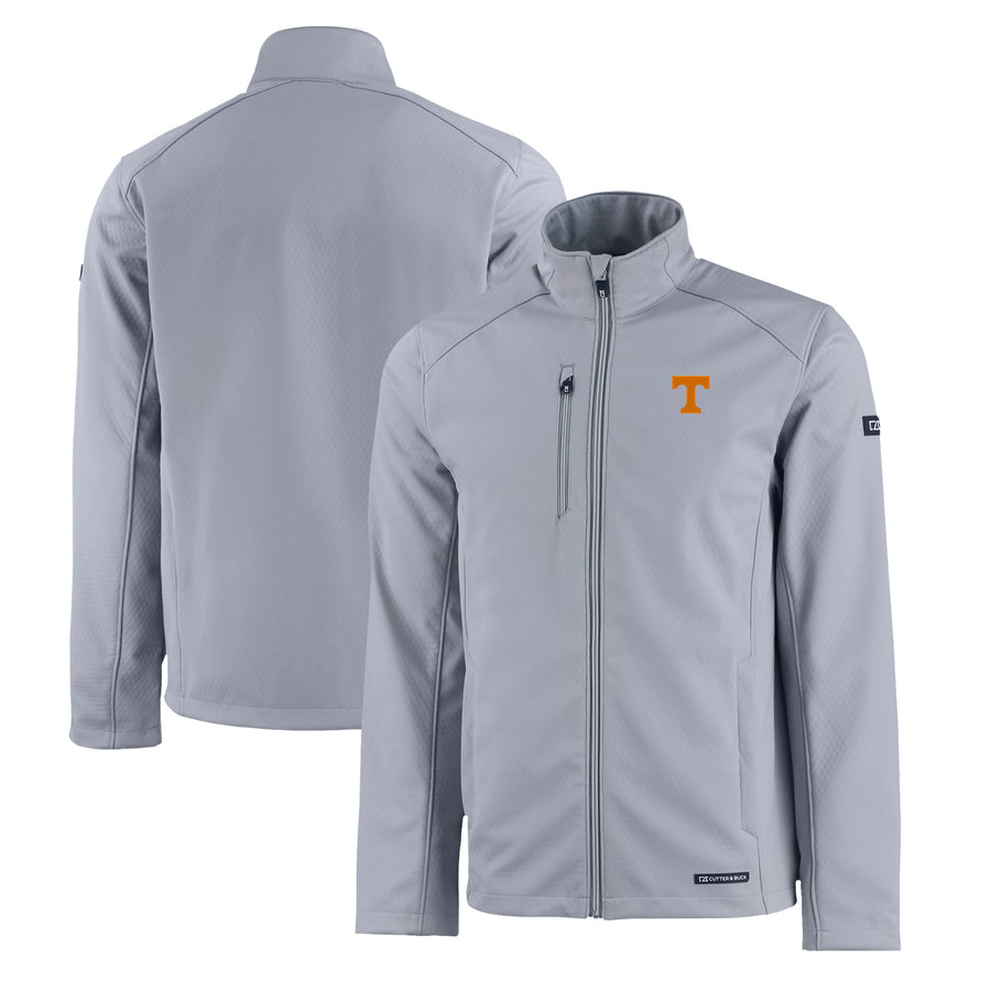 Men's Cutter & Buck Gray Tennessee Volunteers Evoke Eco Softshell Recycled Full-Zip Jacket