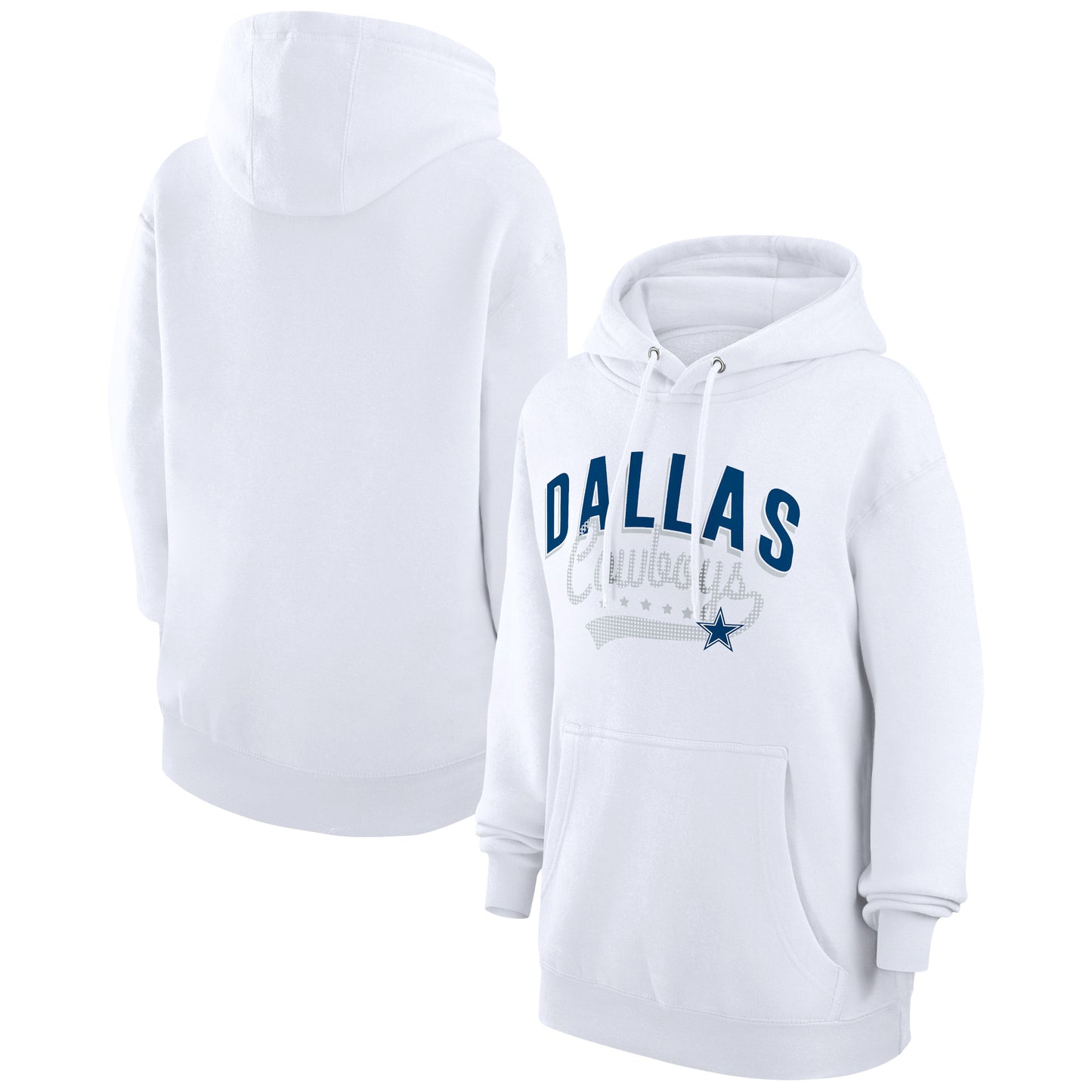Women's G-III 4Her by Carl Banks White Dallas Cowboys Filigree Logo Pullover Hoodie