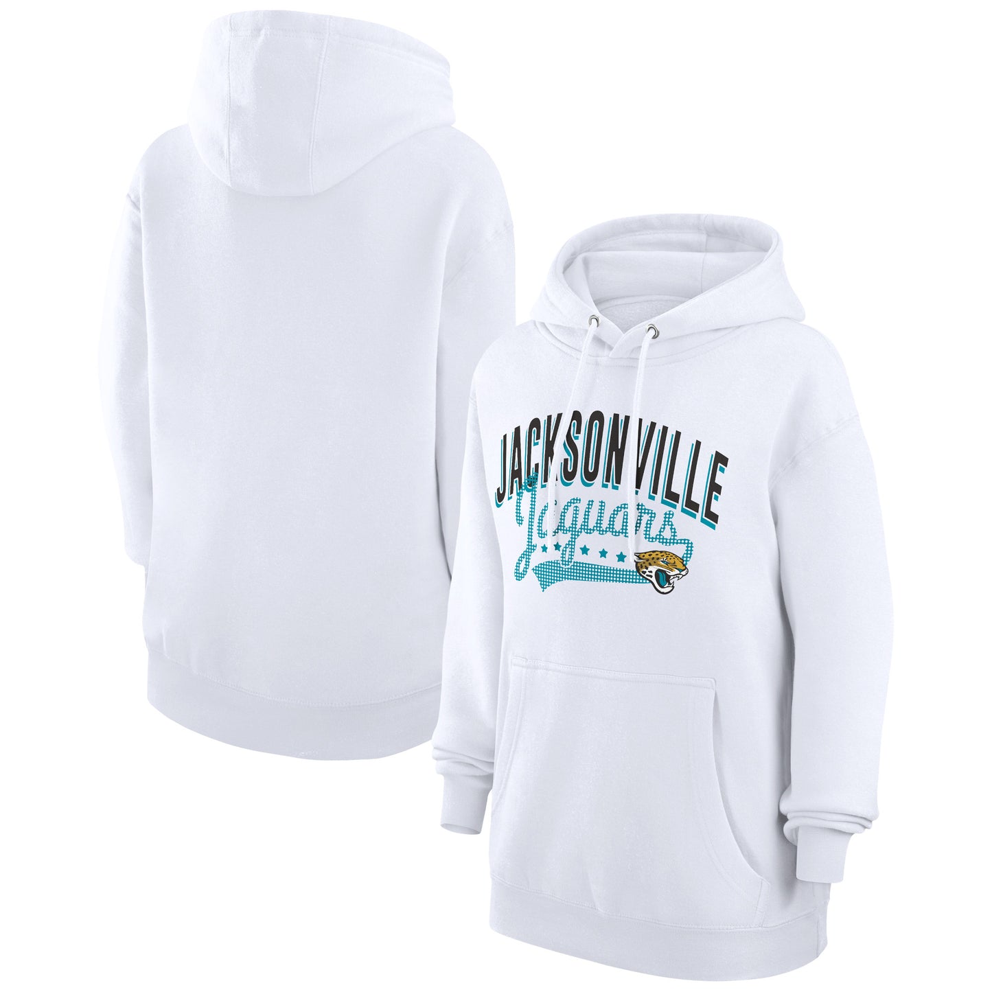 Women's G-III 4Her by Carl Banks White Jacksonville Jaguars Filigree Logo Pullover Hoodie