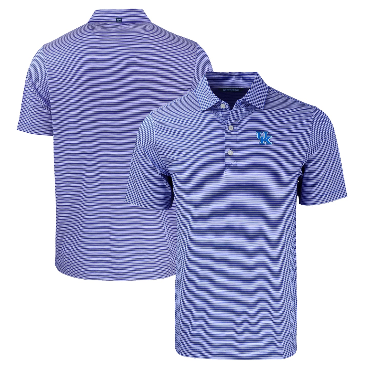 Men's Cutter & Buck Royal Kentucky Wildcats Forge Eco Double Stripe Stretch Recycled Polo