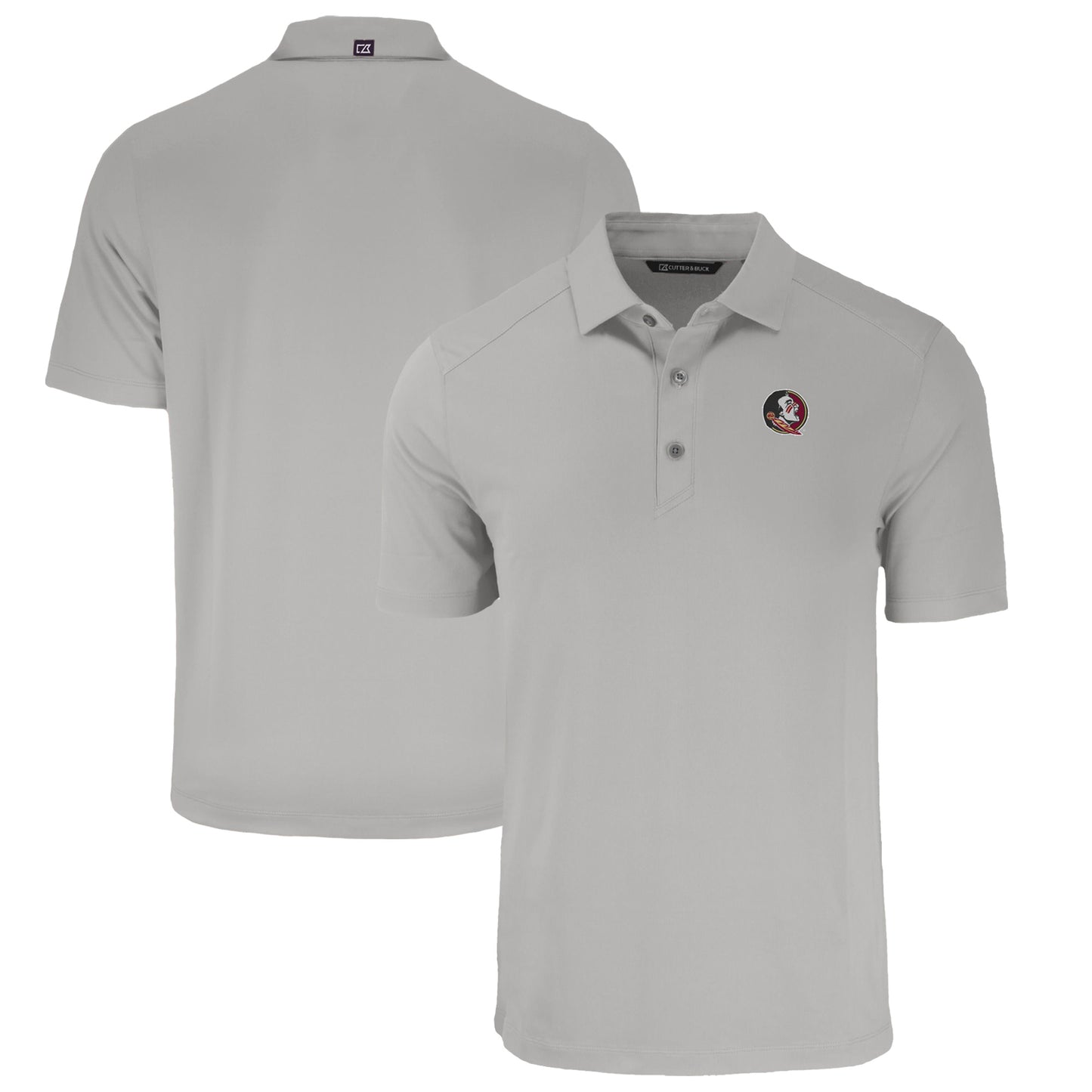 Men's Cutter & Buck Gray Florida State Seminoles Forge Eco Stretch Recycled Polo