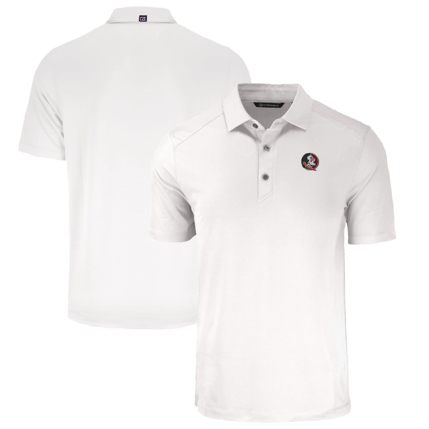 Men's Cutter & Buck White Florida State Seminoles Forge Eco Stretch Recycled Polo