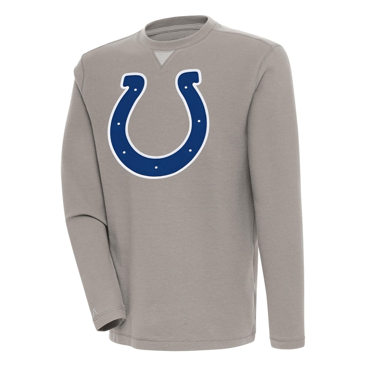 Men's Antigua Oatmeal Indianapolis Colts Flier Bunker Pullover Sweatshirt