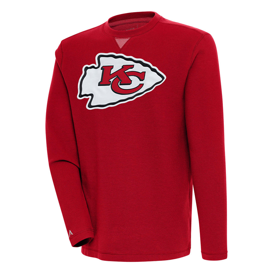 Men's Antigua Red Kansas City Chiefs Flier Bunker Pullover Sweatshirt