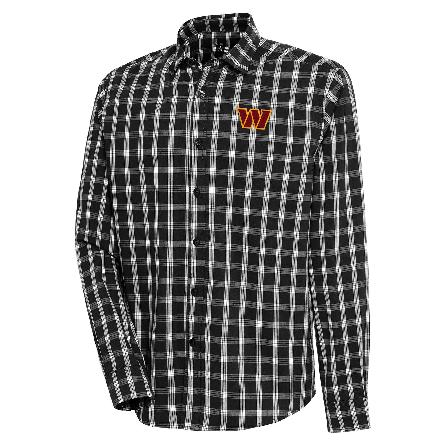 Men's Antigua Black/Gray Washington Commanders Carry Long Sleeve Button-Up Shirt