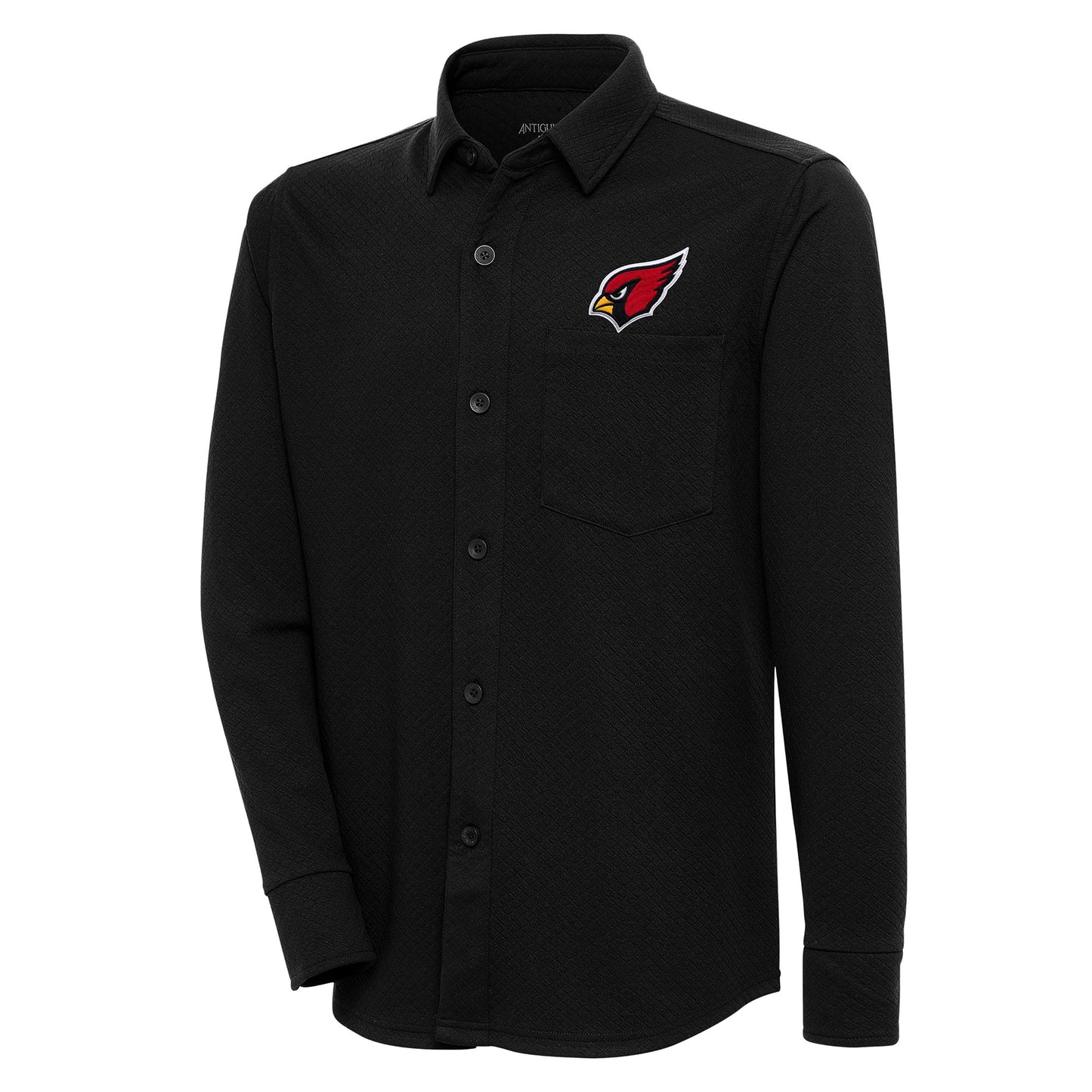 Men's Antigua Black Arizona Cardinals Streamer Button-Up Shacket