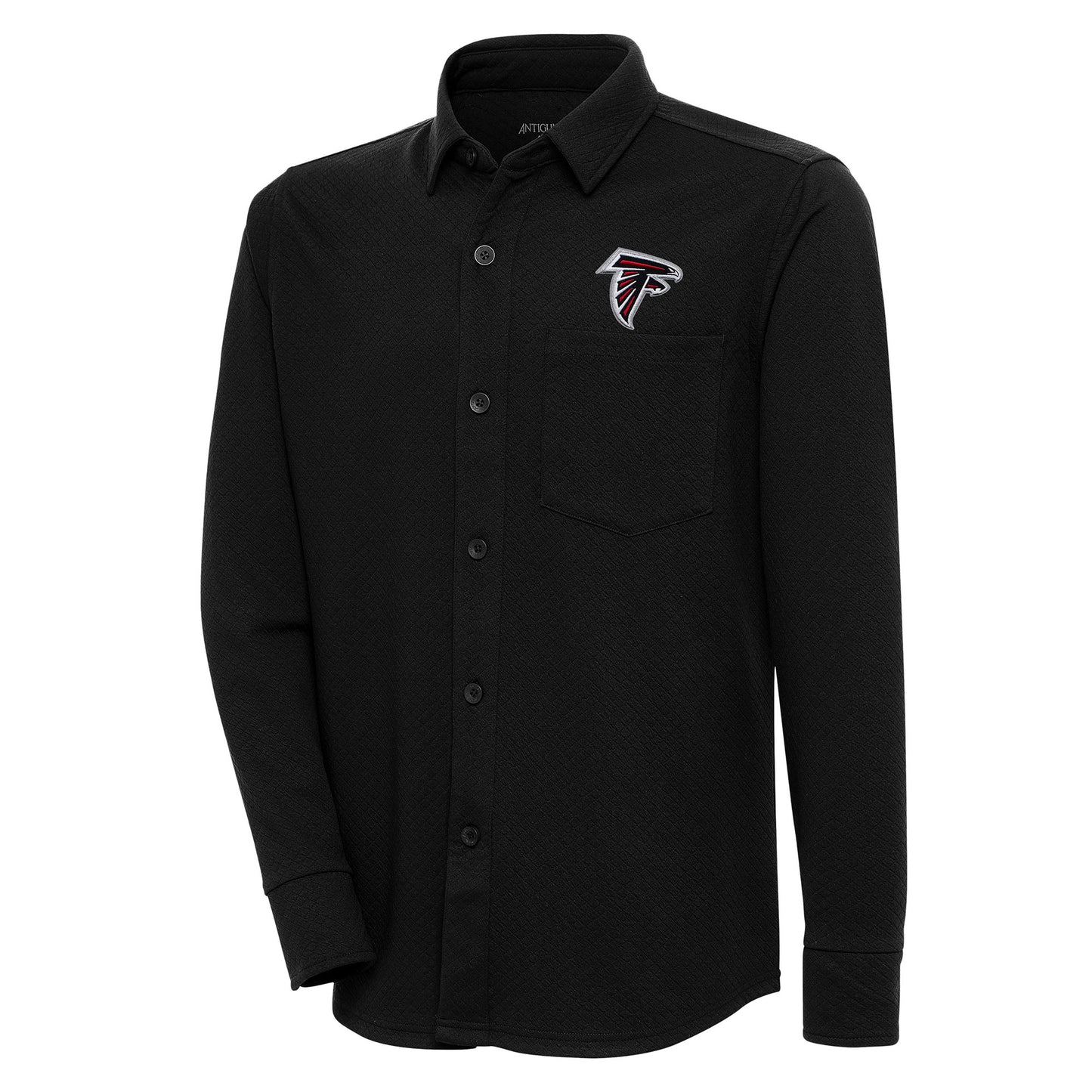 Men's Antigua Black Atlanta Falcons Streamer Button-Up Shacket